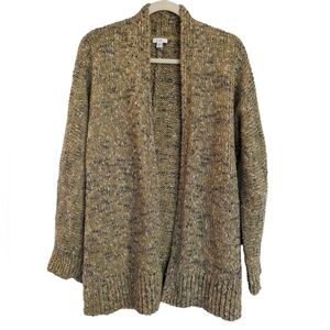 J Jill Chunky Knit Open Front Cotton Cardigan Dolman Sleeves Cardigan Sweater M